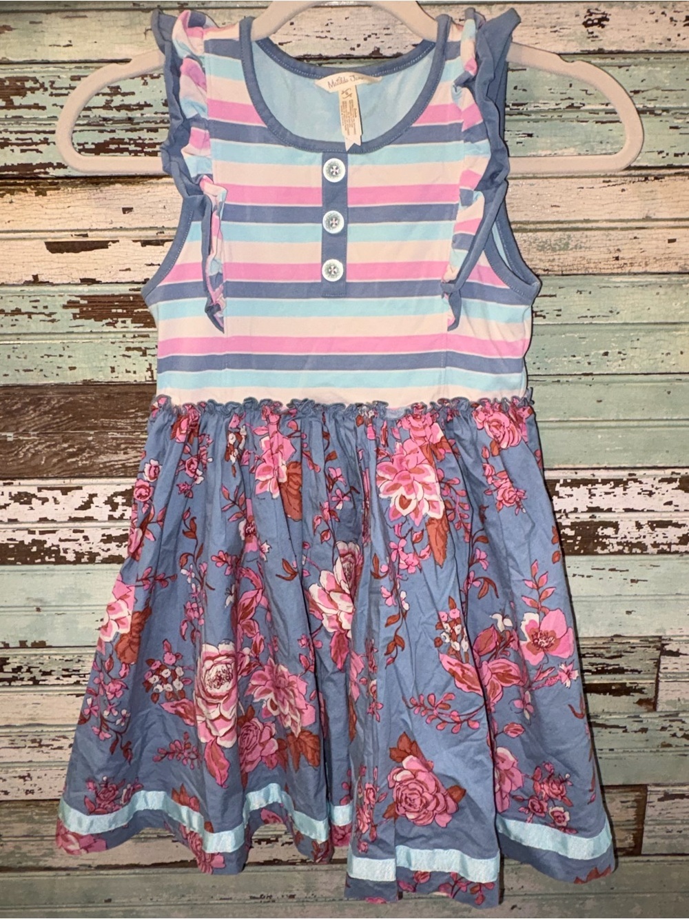 Matilda Jane Blue & Pink Floral Stripe Sundress